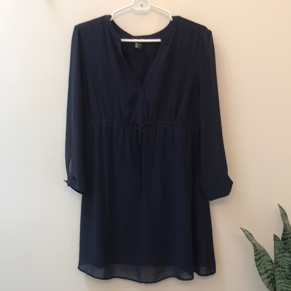 Hm maternity navy long sleeve tunic dress, M